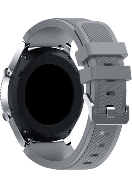 Huawei Gt2 / Gt2 Pro Uyumlu Kordon Silikon Çizgili Esnek Spor Kayış, Gri fırsatları