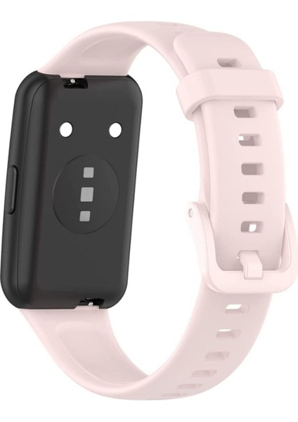 Huawei Band 7 Uyumlu Kordon Silikon Esnek Soft Yüzey Klipsli Yumuşak Spor Kayış, Açık Pembe fiyatları