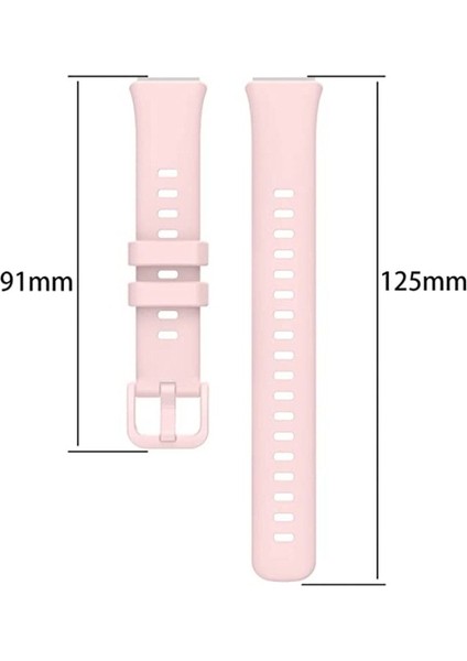 Huawei Band 7 Uyumlu Kordon Silikon Esnek Soft Yüzey Klipsli Yumuşak Spor Kayış, Açık Pembe modelleri