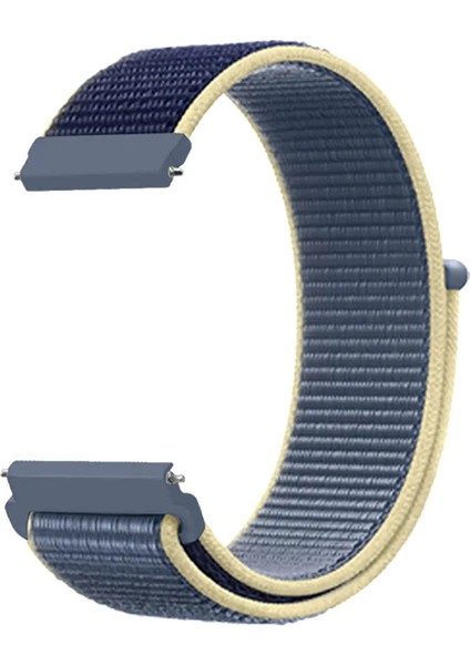 Huawei Gt2 / Gt2 Pro Uyumlu Kordon Hasır Örgü Işlemeli Spor Kayış, Sarı - Lacivert