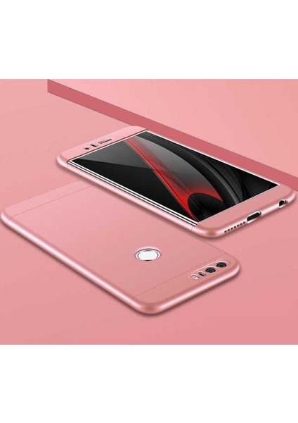 Megafox Teknoloji Huawei P9 Lite 2017 Uyumlu Kılıf Ays Kapak, Rose Gold