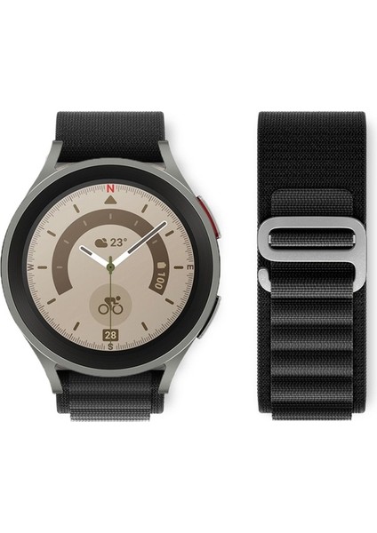 Huawei Watch Gt2 / Gt3 Uyumlu Kordon Alpine Loop Örgü Işlemeli Kumaş Kayış, Siyah fırsatları