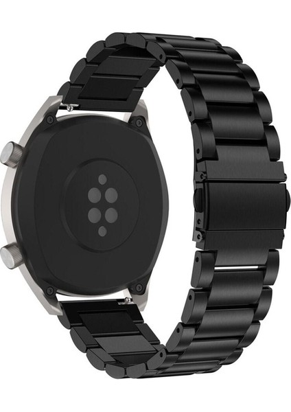 Huawei Watch Gt2 / Gt3 Uyumlu Kordon Paslanmaz Metal Baklalı Kayış, Siyah modelleri