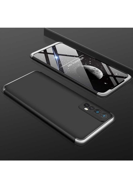 Realme 7 Uyumlu Kılıf Ays Kapak, Siyah-Gri