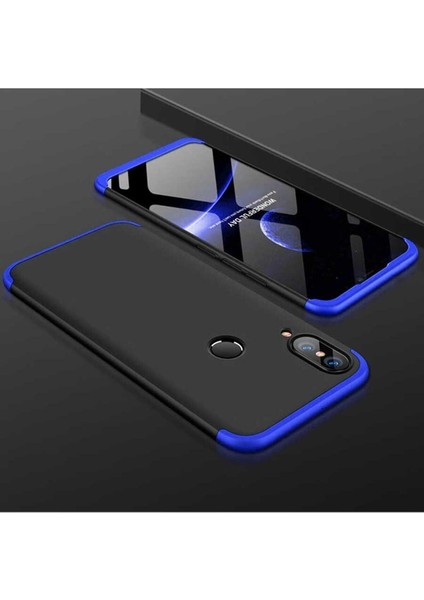 Huawei Y7 Prime 2019 Uyumlu Kılıf Ays Kapak, Siyah-Mavi