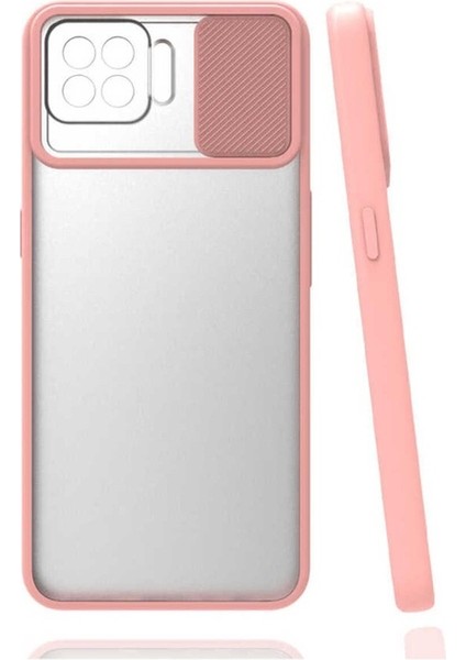 Oppo A73 Uyumlu Kılıf Lensi Kapak, Pembe Açık