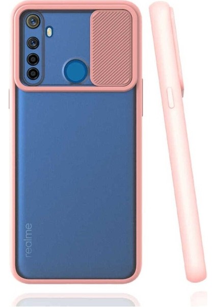 Realme 6i Uyumlu Kılıf Lensi Kapak, Pembe Açık