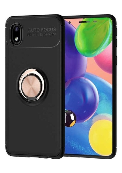 Samsung Galaxy A01 Core Uyumlu Kılıf Ravel Silikon Kapak, Siyah-Rose Gold