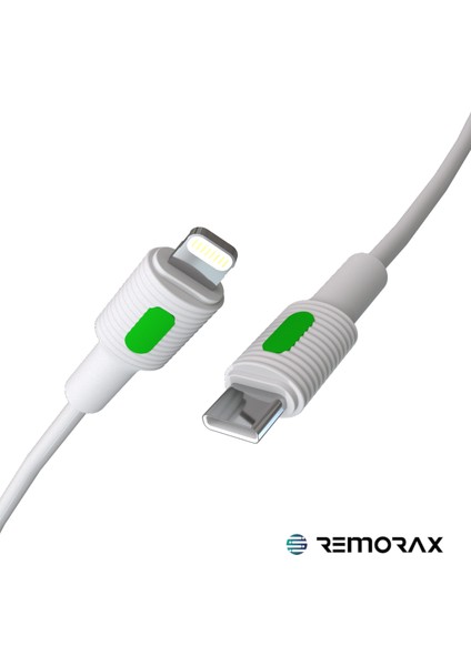 Coral iPhone Uyumlu Power Delivery Type C-Lightning 150 Cm 27 Watt PD Yeşil-Beyaz modelleri