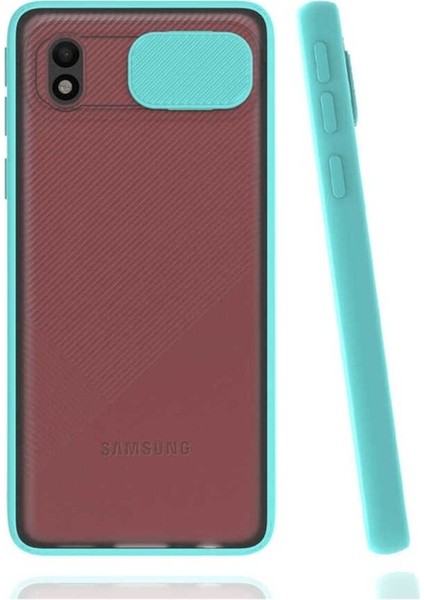Samsung Galaxy A01 Core Uyumlu Kılıf Lensi Kapak, Turkuaz