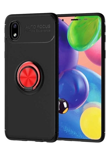 Samsung Galaxy A01 Core Uyumlu Kılıf Ravel Silikon Kapak, Siyah-Kırmızı