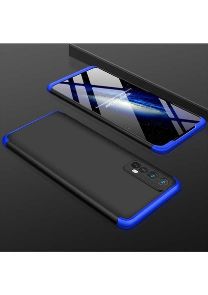 Realme 7 Uyumlu Kılıf Ays Kapak, Siyah-Mavi