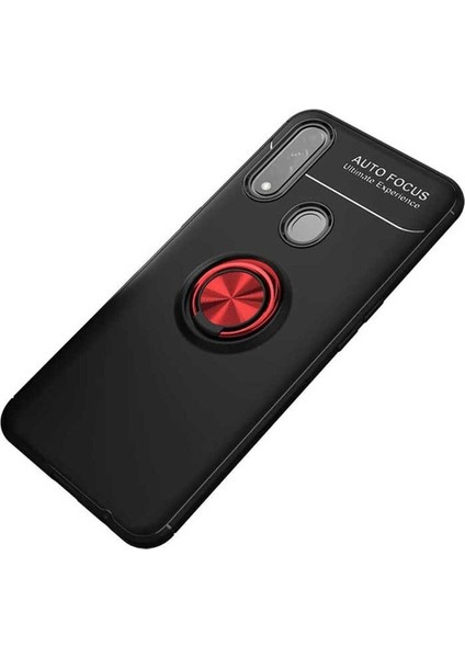 Oppo A31 Uyumlu Kılıf Ravel Silikon Kapak, Siyah-Kırmızı