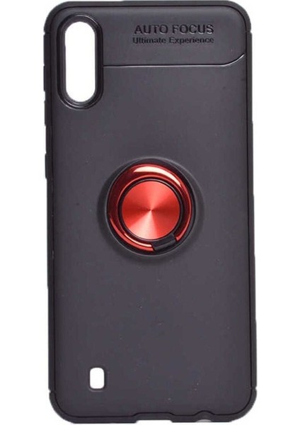 Samsung Galaxy A01 Uyumlu Kılıf Ravel Silikon Kapak, Siyah-Kırmızı