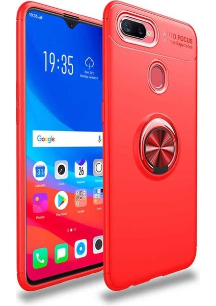 Oppo A7X Uyumlu Kılıf Ravel Silikon Kapak, Kırmızı