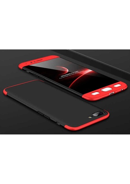 Oneplus 5 Uyumlu Kılıf Ays Kapak, Siyah-Kırmızı