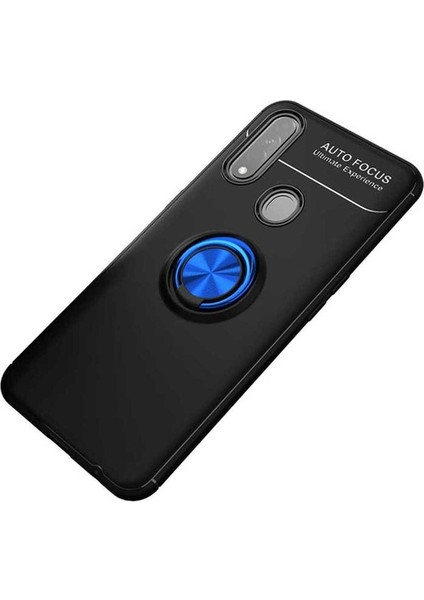 Oppo A31 Uyumlu Kılıf Ravel Silikon Kapak, Siyah-Mavi