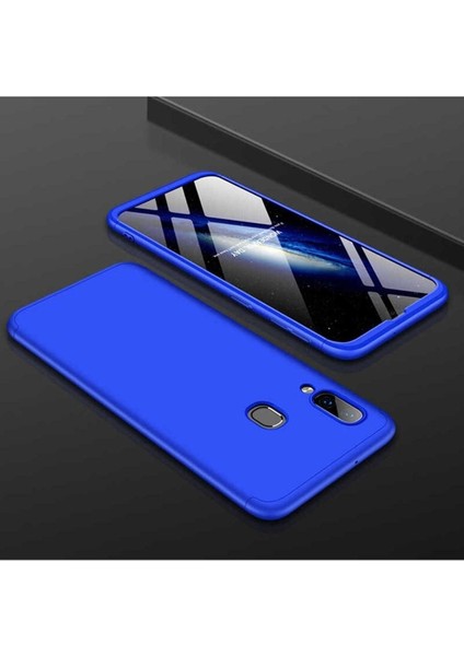 Samsung Galaxy A20 Uyumlu Kılıf Ays Kapak, Mavi