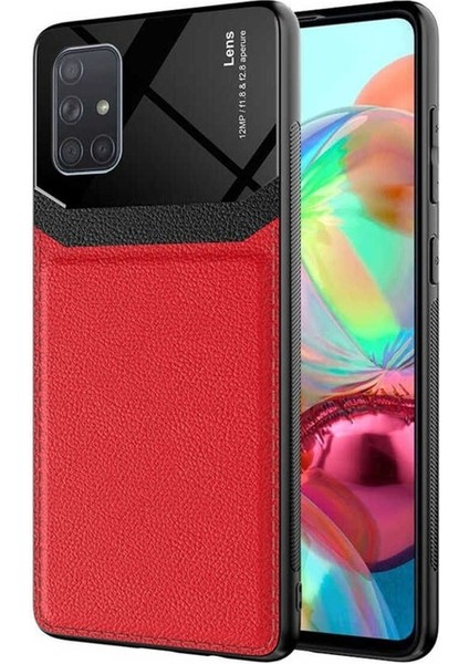 Samsung Galaxy A71 Uyumlu Kılıf Emiks Kapak, Kırmızı