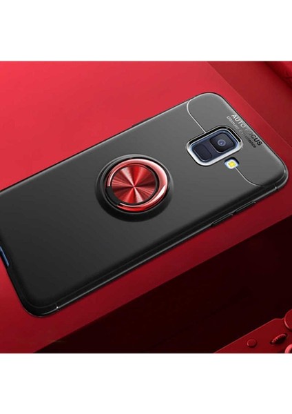 Samsung Galaxy A6 2018 Uyumlu Kılıf Ravel Silikon Kapak, Siyah-Kırmızı