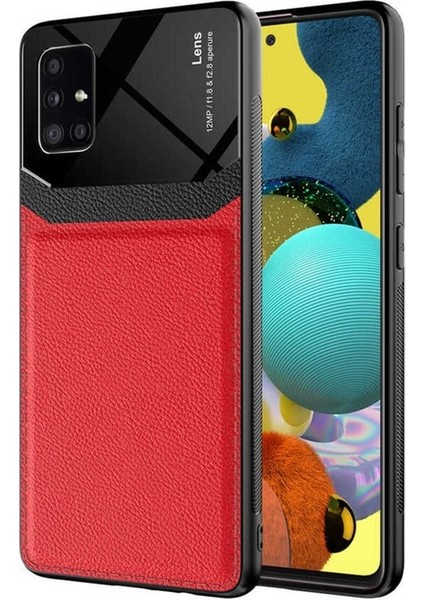Samsung Galaxy A51 Uyumlu Kılıf Emiks Kapak, Kırmızı