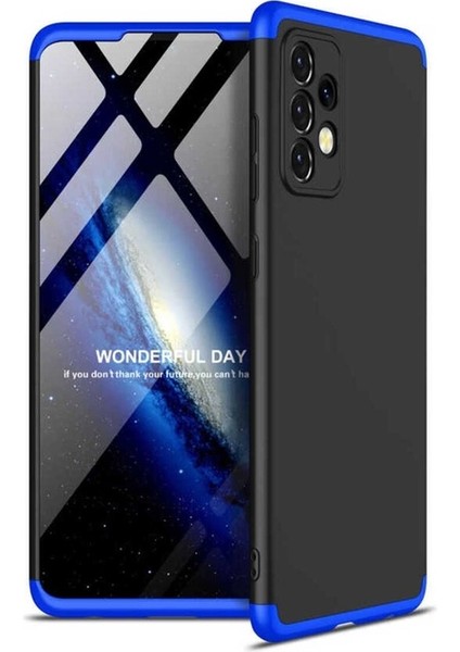 Samsung Galaxy A52 Uyumlu Kılıf Ays Kapak, Siyah-Mavi