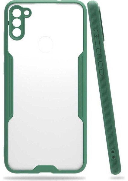 Samsung Galaxy A11 Uyumlu Kılıf Parfe Kapak, Koyu Yeşil