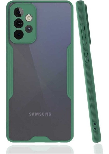 Samsung Galaxy A72 Uyumlu Kılıf Parfe Kapak, Koyu Yeşil