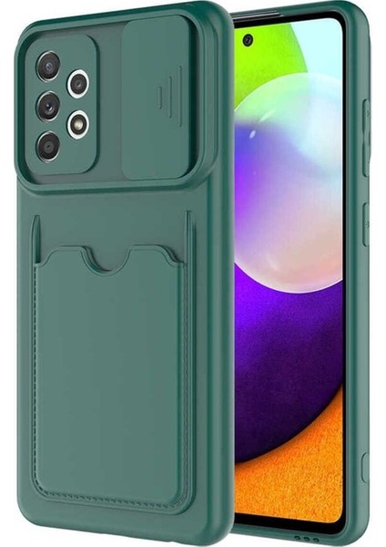 Samsung Galaxy A72 Uyumlu Kılıf Kartix Kapak, Koyu Yeşil