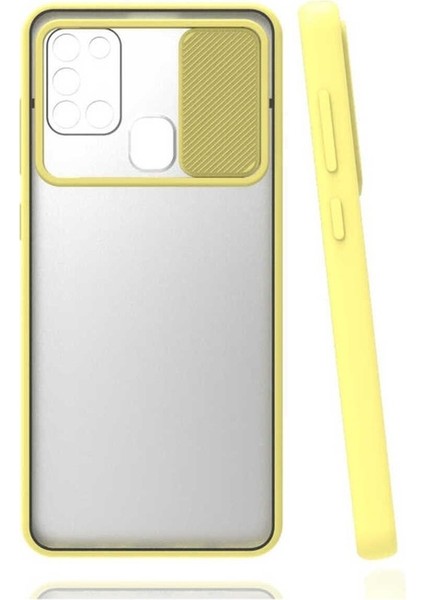 Samsung Galaxy A21S Uyumlu Kılıf Lensi Kapak, Sarı