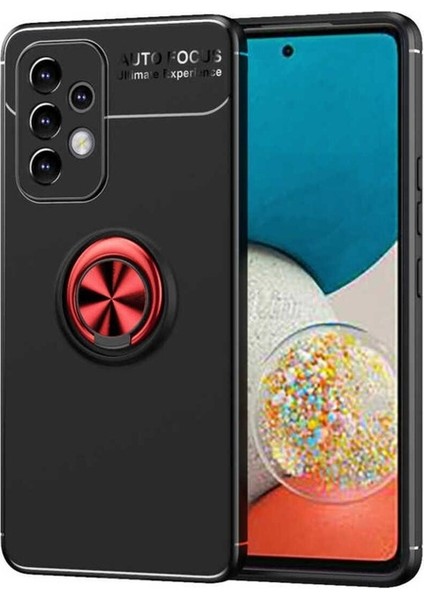 Samsung Galaxy A73 Uyumlu Kılıf Ravel Silikon Kapak, Siyah-Kırmızı