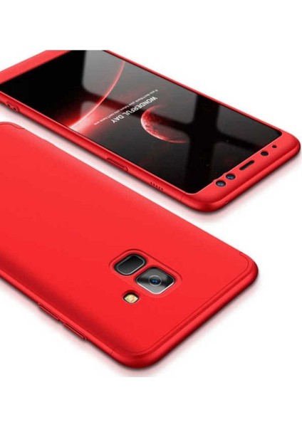 Samsung Galaxy A8 2018 Uyumlu Kılıf Ays Kapak, Kırmızı