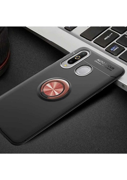 Samsung Galaxy A20S Uyumlu Kılıf Ravel Silikon Kapak, Siyah-Rose Gold