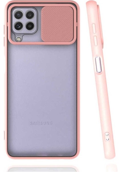 Samsung Galaxy A22 4g Uyumlu Kılıf Lensi Kapak, Pembe Açık