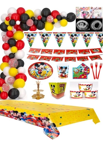 Mickey Mouse 8 Kişilik Doğum Günü Full Set