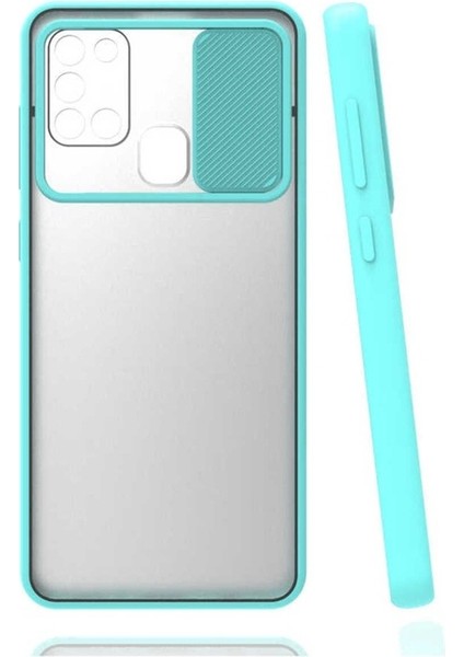Samsung Galaxy A21S Uyumlu Kılıf Lensi Kapak, Turkuaz