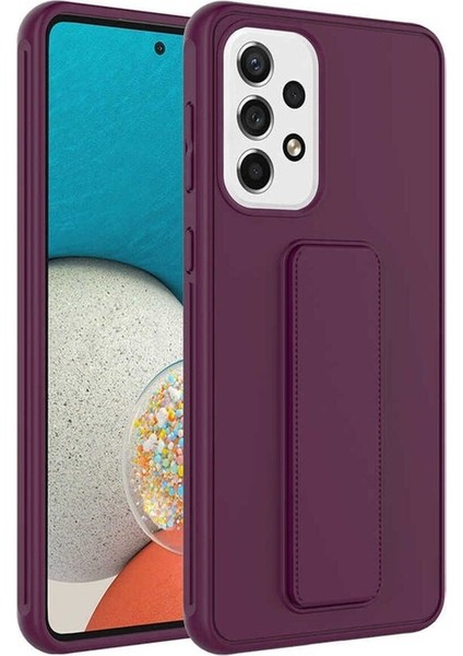 Samsung Galaxy A53 5g Uyumlu Kılıf Qstand Kapak, Mürdüm