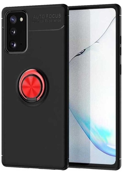 Samsung Galaxy Note 20 Uyumlu Kılıf Ravel Silikon Kapak, Siyah-Kırmızı