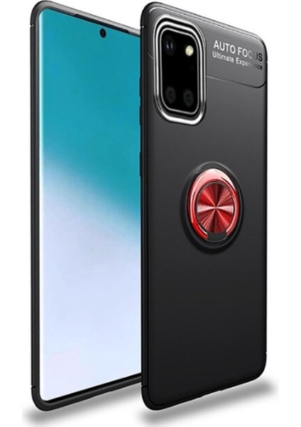 Samsung Galaxy A81 (Note 10 Lite) Uyumlu Kılıf Ravel Silikon Kapak, Siyah-Kırmızı