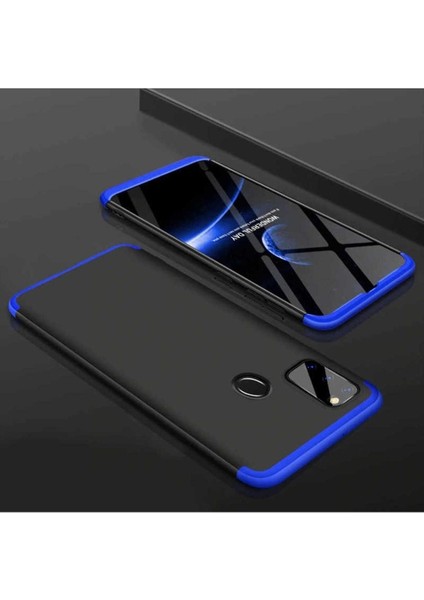 Samsung Galaxy M30S Uyumlu Kılıf Ays Kapak, Siyah-Mavi