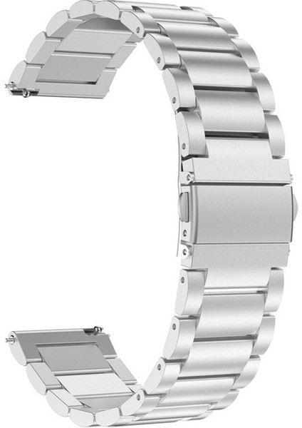 Samsung Galaxy Gear Sport / S2 / S4 Uyumlu Kordon Paslanmaz Metal Baklalı Kayış, Gümüş fırsatları