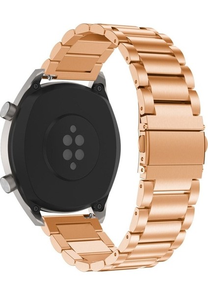 Samsung Galaxy Gear Sport / S2 / S4 Uyumlu Kordon Paslanmaz Metal Baklalı Kayış, Rose Gold modelleri
