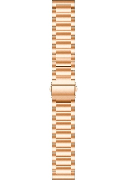 Samsung Galaxy Gear Sport / S2 / S4 Uyumlu Kordon Paslanmaz Metal Baklalı Kayış, Rose Gold indirimleri