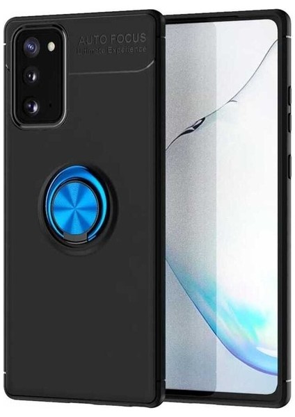 Samsung Galaxy Note 20 Uyumlu Kılıf Ravel Silikon Kapak, Siyah-Mavi