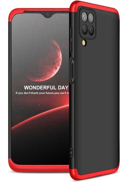 Samsung Galaxy M12 Uyumlu Kılıf Ays Kapak, Siyah-Kırmızı