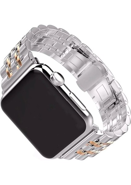 Apple Watch Ultra Uyumlu Kordon Paslanmaz Metal Çelik Kayış, Rose Gol fırsatları