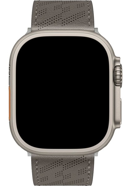 Apple Watch 2/3/Ultra Uyumlu Kordon Deri Metal Tokalı Şık Kayış, Gri indirimleri