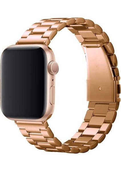 Apple Watch Ultra Uyumlu Kordon Paslanmaz Metal Bakla Kayış, Rose Gol fiyatları