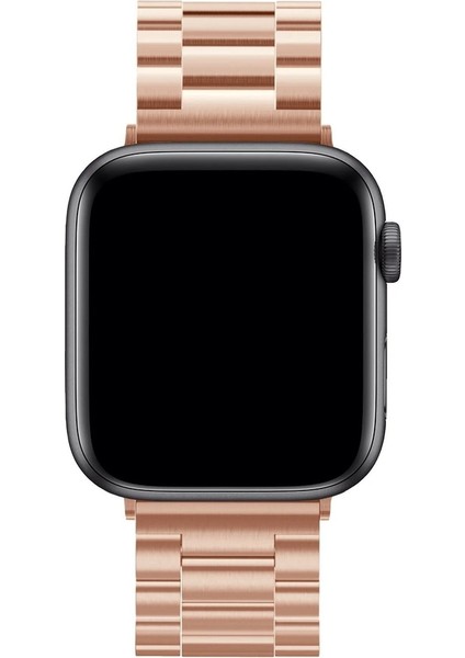 Apple Watch Ultra Uyumlu Kordon Paslanmaz Metal Bakla Kayış, Rose Gol fırsatları