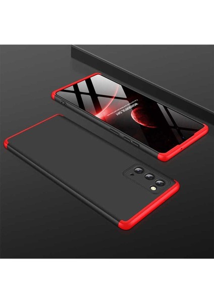 Samsung Galaxy Note 20 Uyumlu Kılıf Ays Kapak, Siyah-Kırmızı